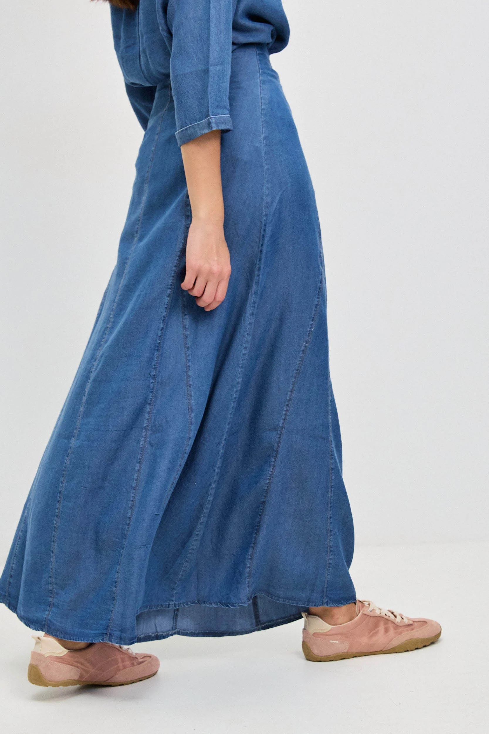 חצאית חלקים טנסל גינס DARK DENIM - Image 5