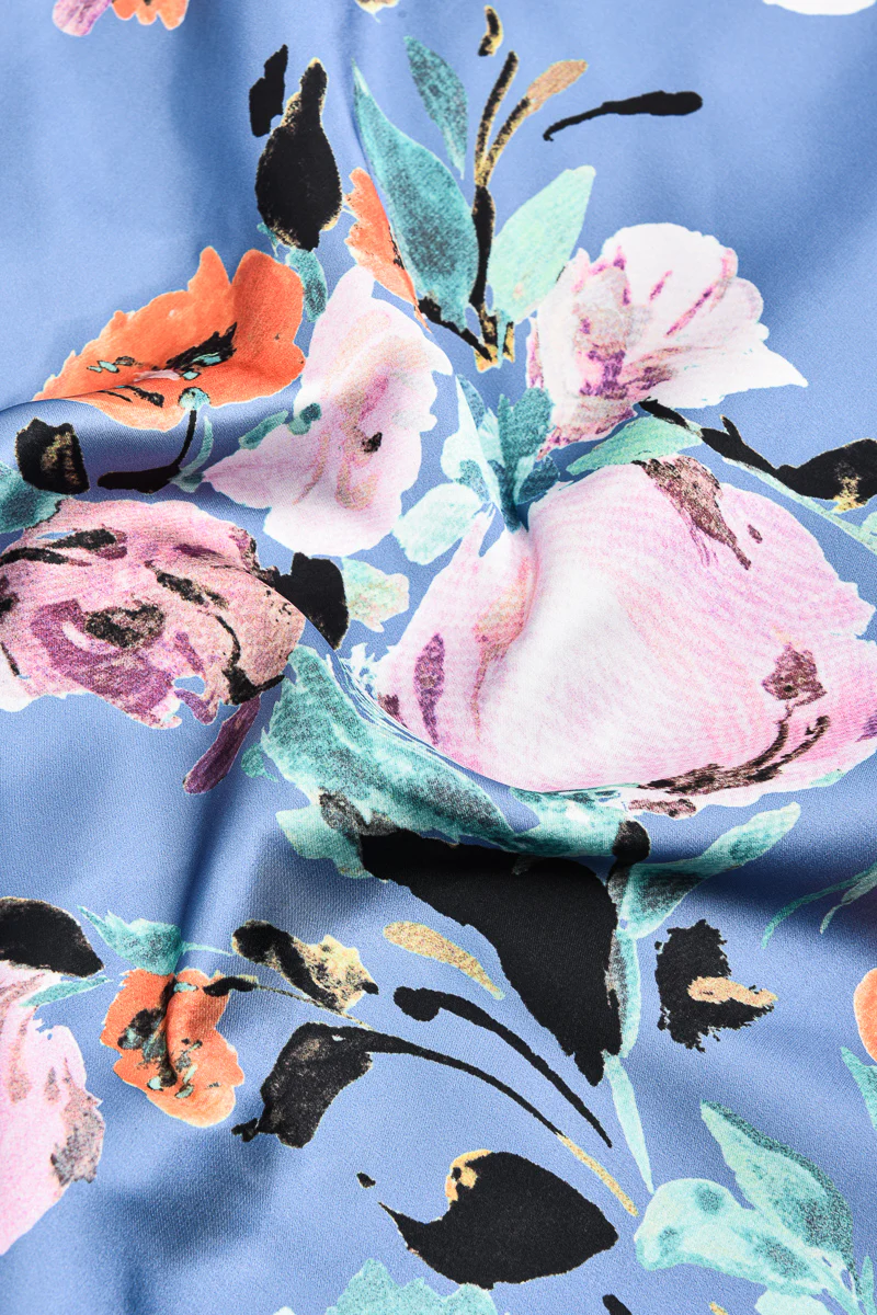 חצאית סאטן עם פרינט BLUE - Image 7