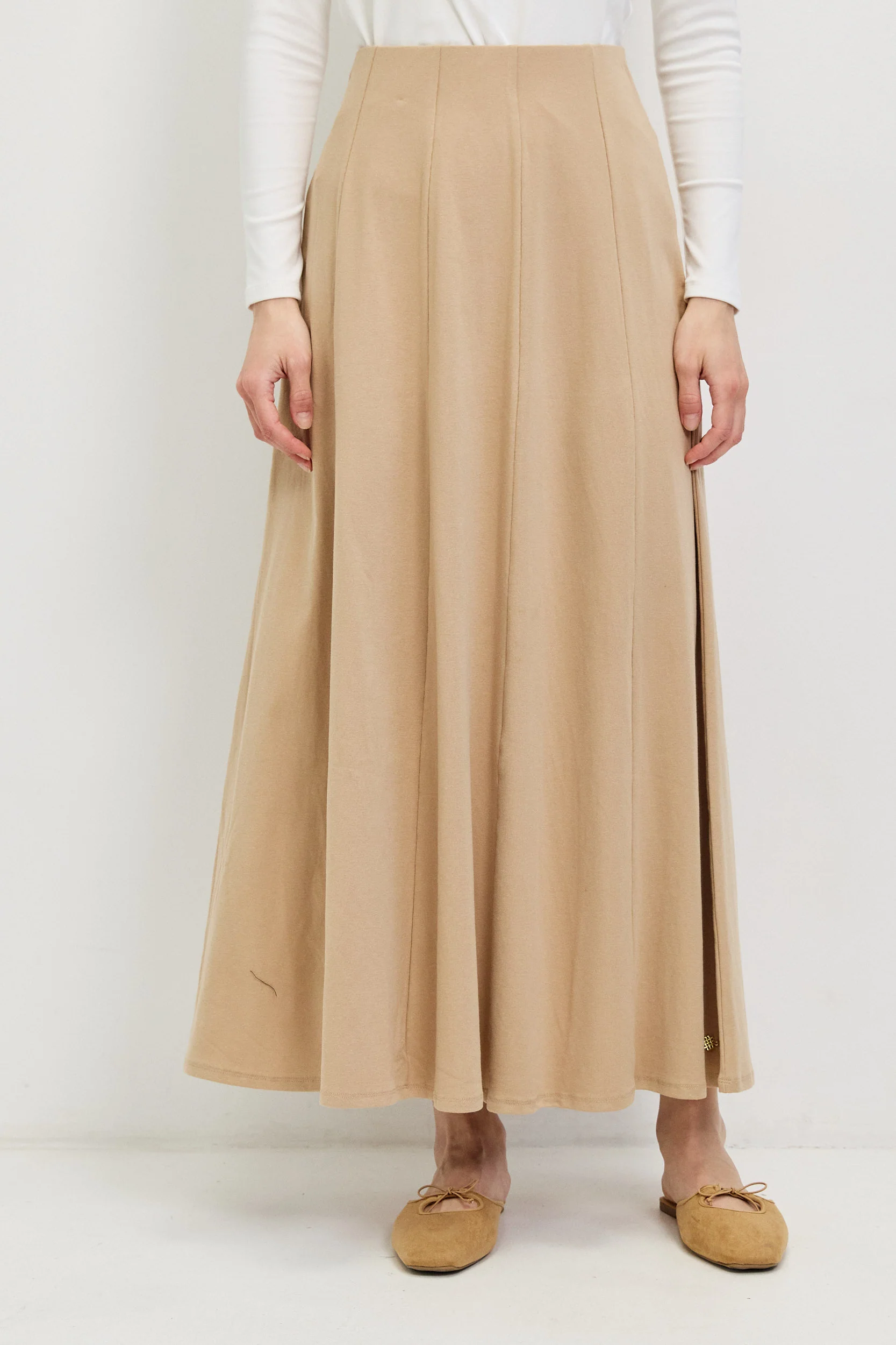 חצאית בייסיק מקסי BEIGE - Image 3