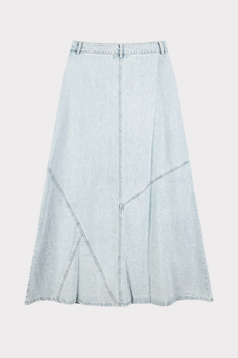 חצאית גינס חלקים LIGHT BLUE - Image 5